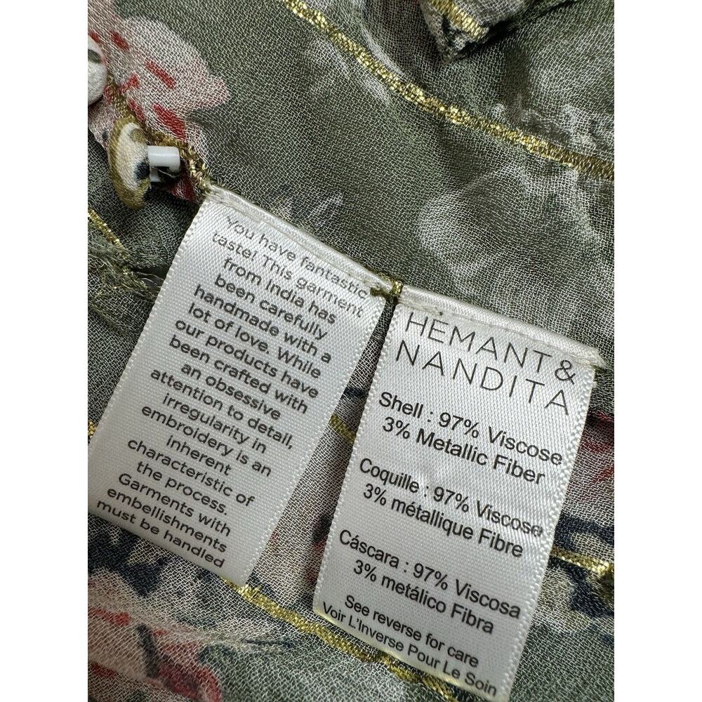 Hemant & Nandita Button Down Short Sleeve Blouse … - image 6